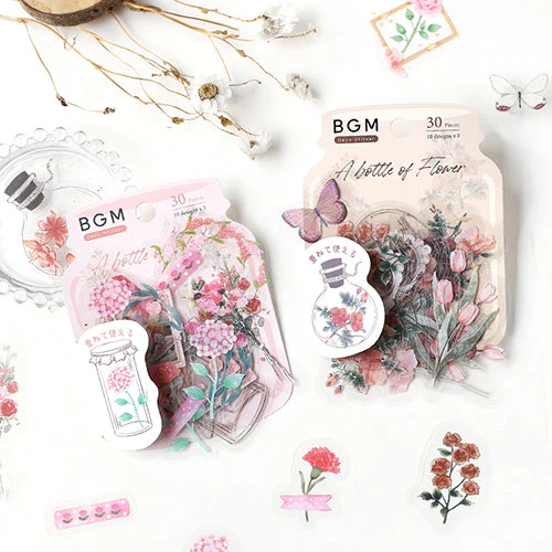 BGM Blooming Flower in a Bottle Sticker Flakes (Red) - Image 4